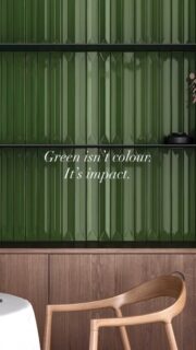 In today’s interiors, colour is no longer an afterthought. It defines the mood, sets the hierarchy, and anchors the space. Green, when used with intent, brings a sense of depth that neutrals often hold back.

From high-gloss surfaces that reflect light sharply to matte finishes that absorb and soften the tone, each green tile carries a distinct visual weight. The spectrum moves from dark green to sage green to brighter, statement-driven shades, allowing designers to control both intensity and warmth.

Available across multiple sizes and formats, these tiles adapt easily from feature walls to compact highlights. They work just as effectively in kitchens and bathrooms as they do in commercial spaces that demand attention without excess.

This is not about adding colour. It’s about defining presence.