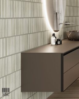 A softer take on linear texture.
Pigmentia pairs fine vertical detailing with a muted green-grey palette, giving the wall a subtle layered look. In this bathroom, the texture works beautifully against the warm vanity and stone basin.
Clean, tactile and easy to work into contemporary spaces.
#TimexCeramic #PigmentiaSeries #TexturedTiles #WallTiles #BathroomDesign