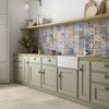 Matte finish Moroccan patterned wall tiles adding character to a kitchen interior by Timex Ceramic