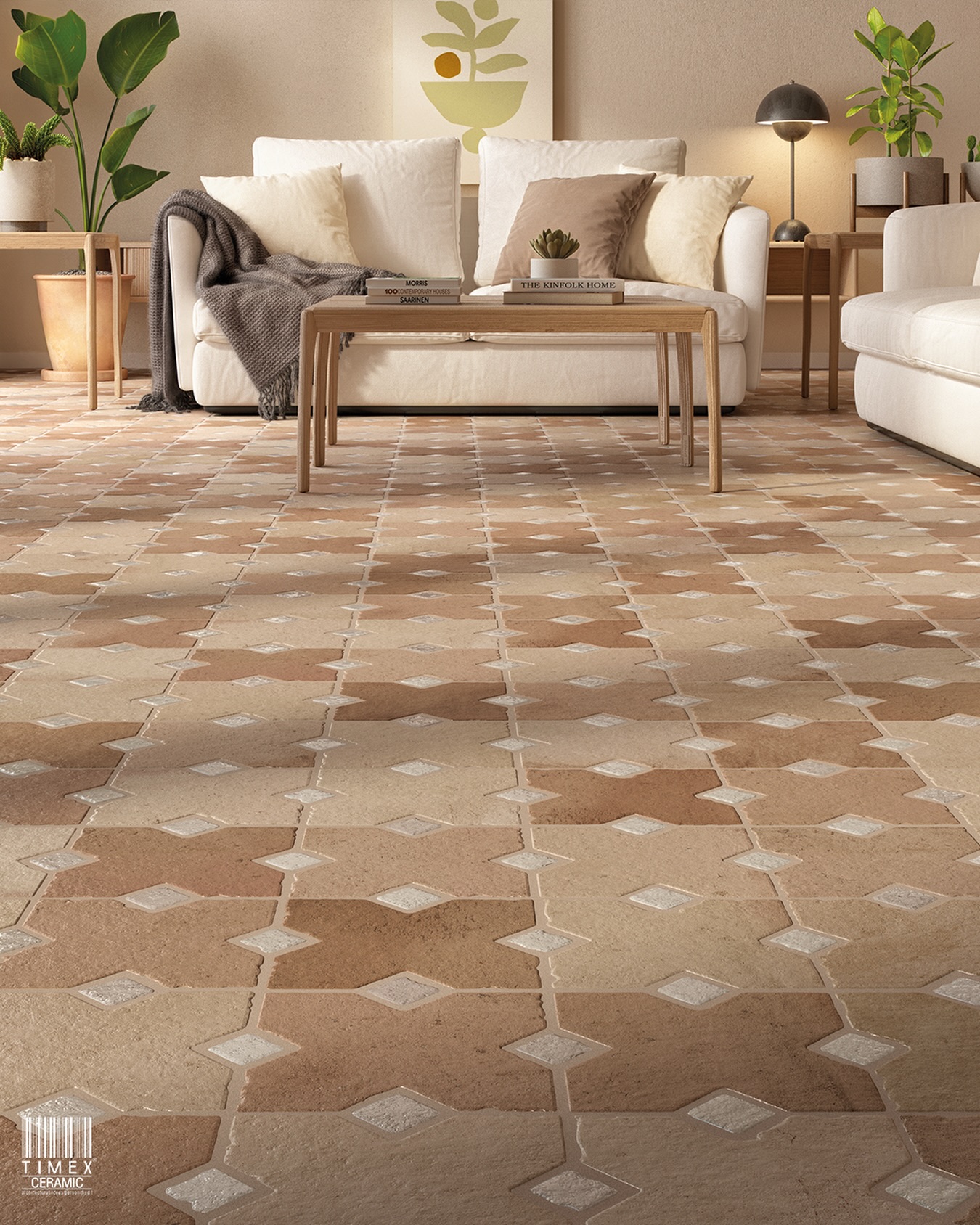A patterned floor that feels established, not applied.

Ruanes Coto brings together rustic warmth and geometric precision in a way that reads naturally within the space. The weathered stone texture adds depth, while the structured star and diamond layout keeps the design composed.

The matte finish softens the surface under light, allowing the pattern to remain present without becoming dominant. It’s a balance that works well across both walls and floors, especially in spaces that need continuity.

Sized at 400x600 mm, the format creates a rhythmic flow across the layout. The In & Out finish further extends its application, making transitions between interior and exterior feel seamless and considered.

Ruanes Coto
Finish: Matt
Application: Wall & Floor
Size: 400x600 mm

#TileDesignIndia #ArchitecturalSurfaces #InteriorMaterials #MediterraneanInteriors