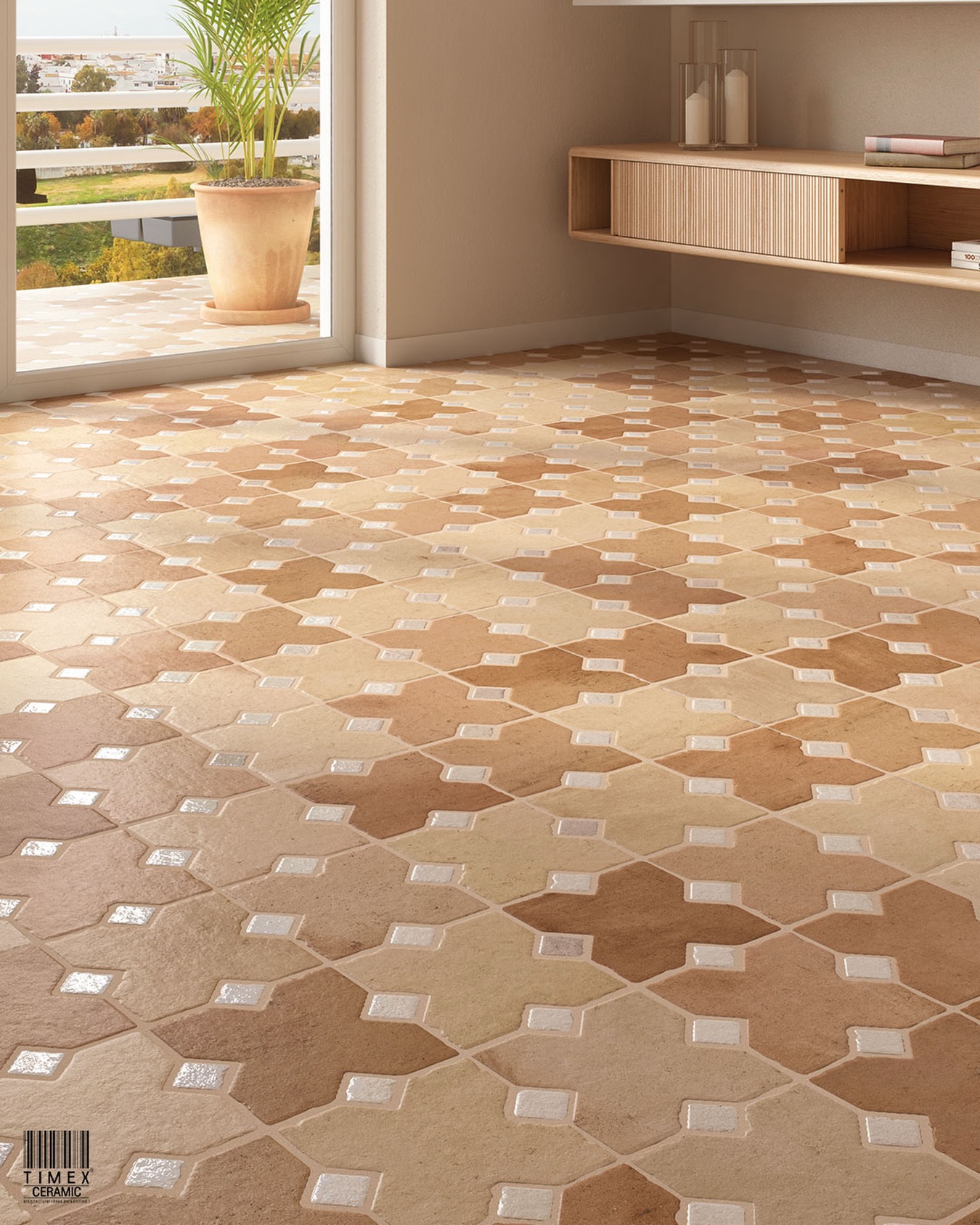Terracotta tones are finding their way back into contemporary interiors.
Ruanes Coto pairs warm earthy colour with a geometric pattern that brings movement and character to the floor. The interplay of shapes creates visual depth, while the natural terracotta palette keeps the space feeling inviting and timeless.
A design that feels rooted in tradition, yet perfectly suited to modern living.

Ruanes Coto
Size: 400 x 600 mm

Which space would you use this in: a living room, patio, or dining area?

#Timex Ceramic #RuanesCoto #TerracottaTiles #PatternTiles #FloorTiles
