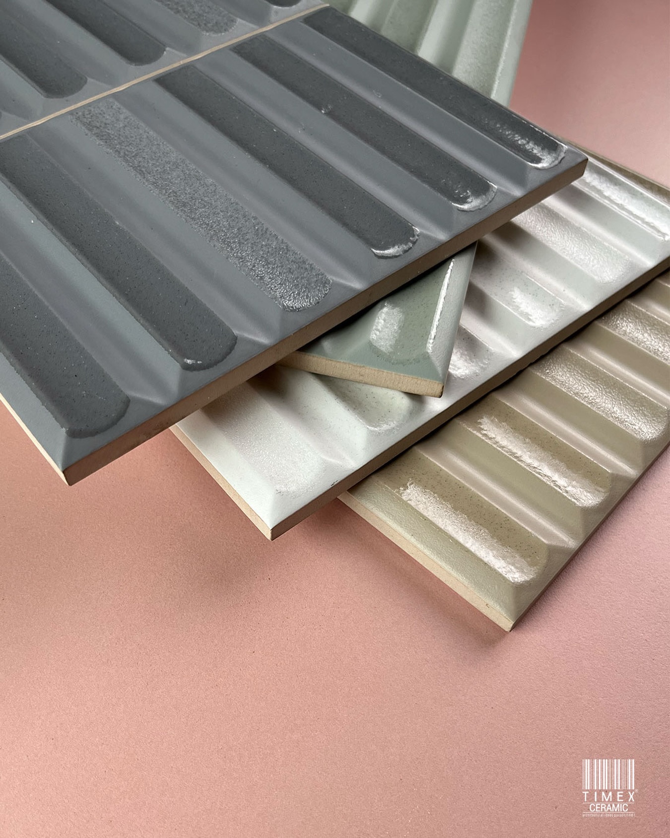Texture that changes with the light.
The Moves Series pairs a softly sculpted linear relief with a glossy glaze, creating a surface that feels tactile even from a distance. The mix of grey, sage, ivory and warm neutral tones gives the collection a versatile palette without losing its distinct texture.
The raised profile adds depth to the wall, while the reflective finish picks up light across each groove. Use a single shade for a more tonal look, or mix colours for a more layered composition.
A tile that does more than sit on the wall. It gives the surface movement.
#TimexCeramic #MovesSeries #TexturedTiles #ReliefTiles #GlossyTiles